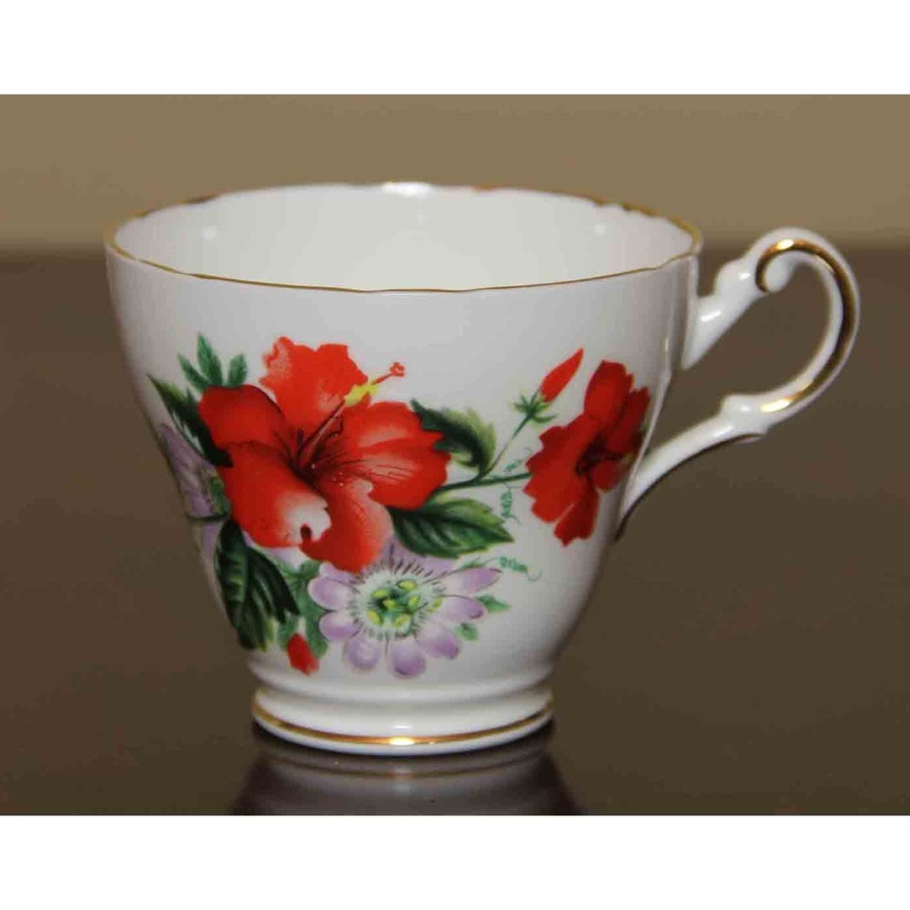 Vintage Regency Tea Cup England Porcelain Hibiscus
